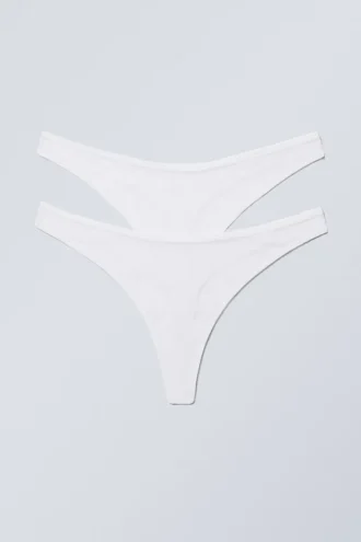 2er-Pack Ash Lace String – Weiß