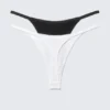 2er-Pack Baumwoll-Tangas – Schwarz & Weiß 2er-Pack Baumwoll-Tangas – Schwarz & Weiß