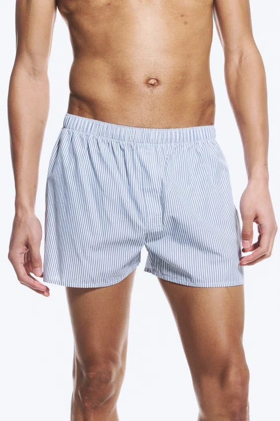 2er-Pack Boxershorts – Weiß, blaue Streifen 2er-Pack Boxershorts – Weiß, blaue Streifen