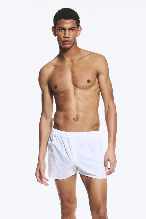 2er-Pack Boxershorts – Weiß, blaue Streifen 2er-Pack Boxershorts – Weiß, blaue Streifen