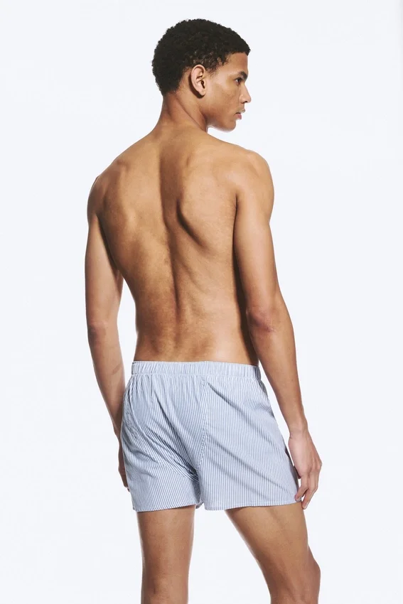 2er-Pack Boxershorts – Weiß, blaue Streifen 2er-Pack Boxershorts – Weiß, blaue Streifen