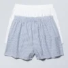 2er-Pack Boxershorts – Weiß, blaue Streifen 2er-Pack Boxershorts – Weiß, blaue Streifen
