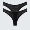 2er-Pack brasilianische Slips mit gewellter Spitze – Schwarz 2er-Pack brasilianische Slips mit gewellter Spitze – Schwarz
