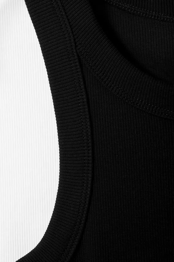 2er-Pack geripptes, figurbetontes Tanktop – Schwarz & Weiß 2er-Pack geripptes, figurbetontes Tanktop – Schwarz & Weiß