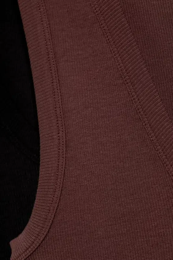 2er-Pack geripptes Tanktop mit V-Ausschnitt – Dunkelrot 2er-Pack geripptes Tanktop mit V-Ausschnitt – Dunkelrot