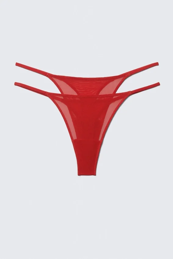 2er-Pack Mid-Rise-Mesh-Tangas – Leuchtend Rot 2er-Pack Mid-Rise-Mesh-Tangas – Leuchtend Rot