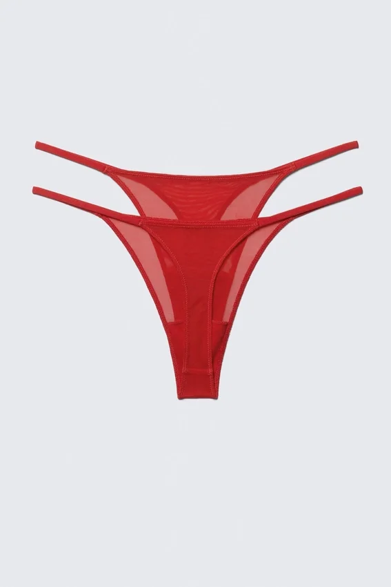 2er-Pack Mid-Rise-Mesh-Tangas – Leuchtend Rot 2er-Pack Mid-Rise-Mesh-Tangas – Leuchtend Rot