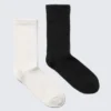 2er-Pack Pointelle-Baumwoll-Socken – Schwarz & Weiß 2er-Pack Pointelle-Baumwoll-Socken – Schwarz & Weiß