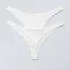 2er-Pack Pointelle-Baumwoll-Tangas – Weiß 2er-Pack Pointelle-Baumwoll-Tangas – Weiß