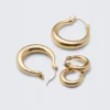 2er-Pack polierte Creolen – Gold 2er-Pack polierte Creolen – Gold