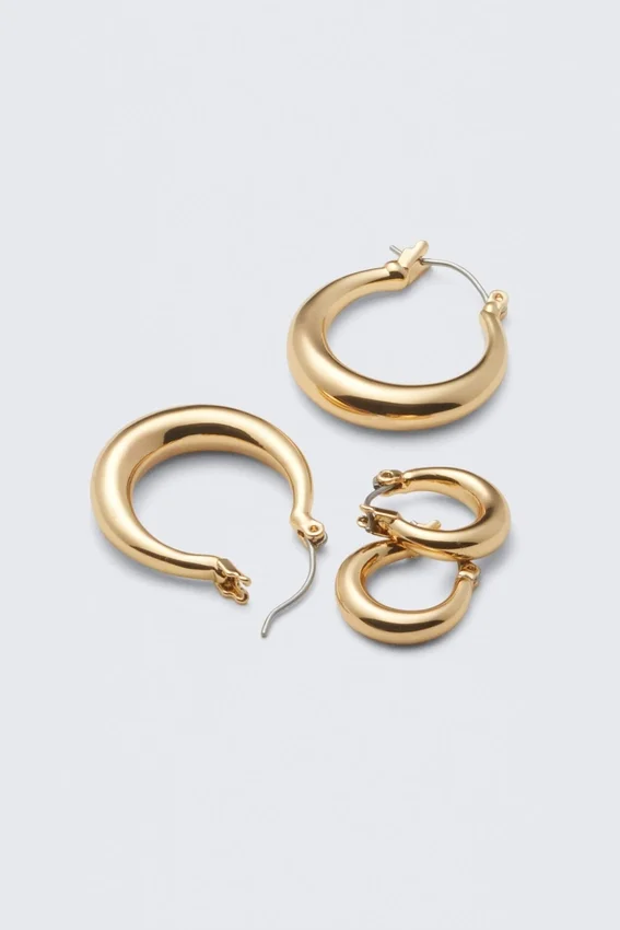2er-Pack polierte Creolen – Gold 2er-Pack polierte Creolen – Gold