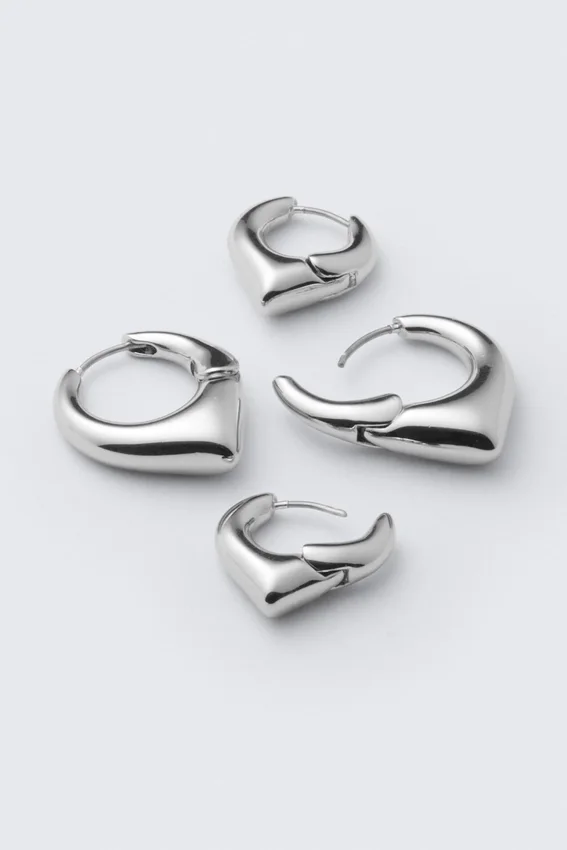 2er-Pack sanft spitz zulaufende Creolen – Silber 2er-Pack sanft spitz zulaufende Creolen – Silber