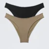 2er-Pack Scoop-Bikini-Höschen – Schwarz & Beige 2er-Pack Scoop-Bikini-Höschen – Schwarz & Beige