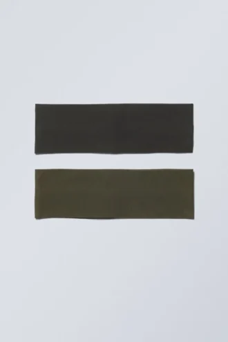 2er-Pack Stirnbänder – Dunkelgrau & Dunkelkhaki