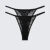 2er-Pack Tanga-Slips aus gewellter Spitze – Schwarz 2er-Pack Tanga-Slips aus gewellter Spitze – Schwarz