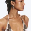 2er-Pack Triangel-Bikini-Oberteile mit Trägern – Schwarz + braune Streifen 2er-Pack Triangel-Bikini-Oberteile mit Trägern – Schwarz + braune Streifen