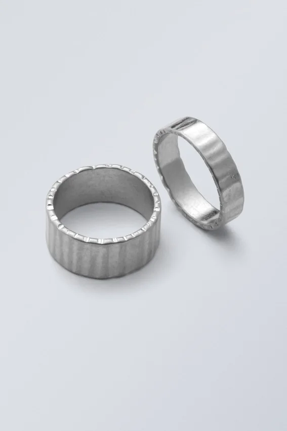 2er-Set Plissee-Ringe – Silber 2er-Set Plissee-Ringe – Silber