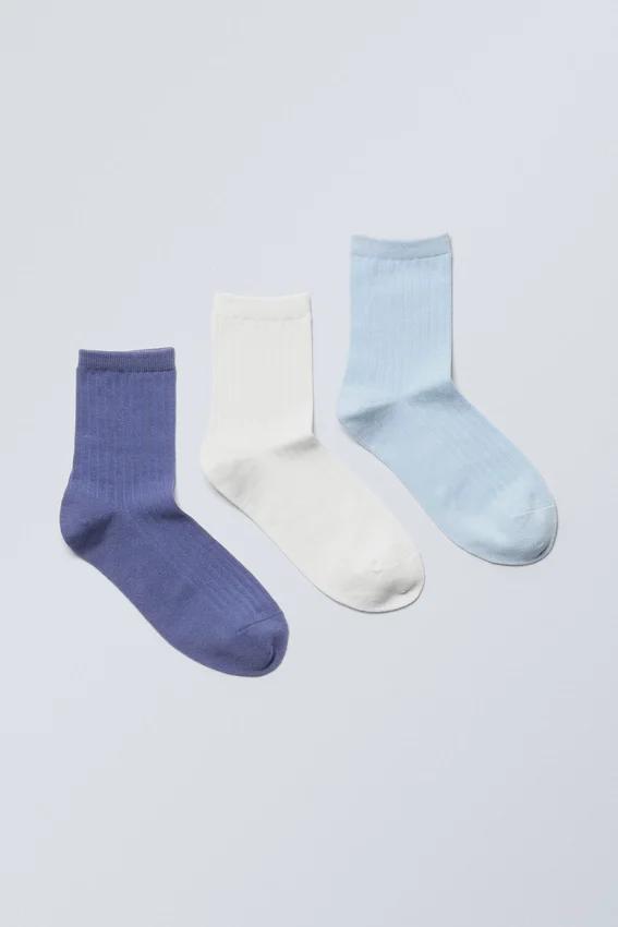 3er-Pack Bella-Shorts-Socken – Blau gemischt 3er-Pack Bella-Shorts-Socken – Blau gemischt
