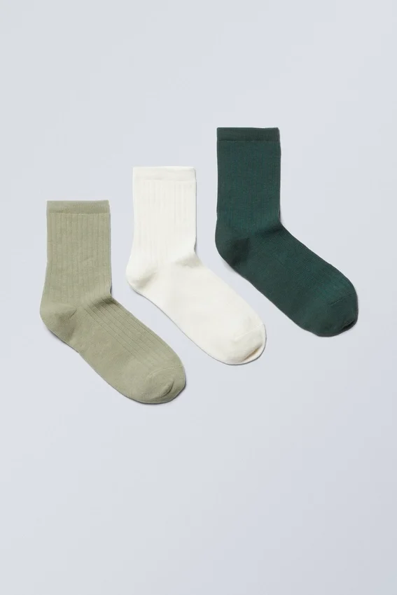 3er-Pack Bella-Shorts-Socken – Grüner Mix 3er-Pack Bella-Shorts-Socken – Grüner Mix