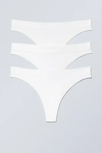 3er-Pack Cat Soft nahtlose High-Waist-Tangas – Weiß