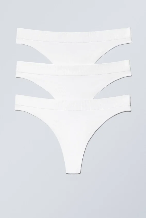 3er-Pack Cat Soft nahtlose High-Waist-Tangas – Weiß 3er-Pack Cat Soft nahtlose High-Waist-Tangas – Weiß
