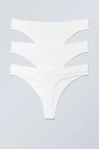 3er-Pack Cat Soft nahtlose High-Waist-Tangas – Weiß