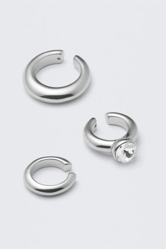 3er-Pack gemischte Ohrklemmen – Silber 3er-Pack gemischte Ohrklemmen – Silber