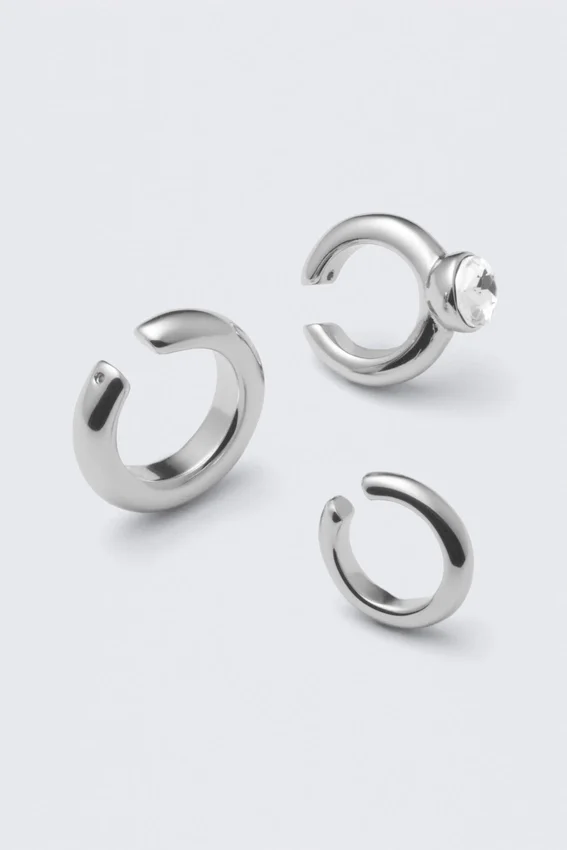 3er-Pack gemischte Ohrklemmen – Silber 3er-Pack gemischte Ohrklemmen – Silber