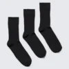 3er-Pack gerippte Crew-Socken – Schwarz 3er-Pack gerippte Crew-Socken – Schwarz