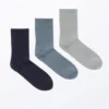3er-Pack gerippte Socken – Dunkelblau/Staubblau/Grau 3er-Pack gerippte Socken – Dunkelblau/Staubblau/Grau