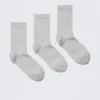 3er-Pack gerippte Sport-Crew-Socken – Grau meliert 3er-Pack gerippte Sport-Crew-Socken – Grau meliert