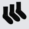 3er-Pack gerippte Sport-Socken – Schwarz 3er-Pack gerippte Sport-Socken – Schwarz