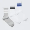 3er-Pack gestreifte Sportsocken – Grau/Weiß – Mehrfarbige Streifen 3er-Pack gestreifte Sportsocken – Grau/Weiß – Mehrfarbige Streifen