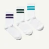 3er-Pack gestreifte Sportsocken – Weiß mit Streifen 3er-Pack gestreifte Sportsocken – Weiß mit Streifen