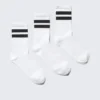 3er-Pack gestreifte Sportsocken – Weiß – Schwarzer Streifen 3er-Pack gestreifte Sportsocken – Weiß – Schwarzer Streifen