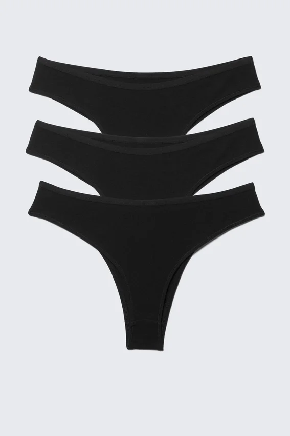 3er-Pack Inez Brazilian Cotton Slips – Schwarz 3er-Pack Inez Brazilian Cotton Slips – Schwarz
