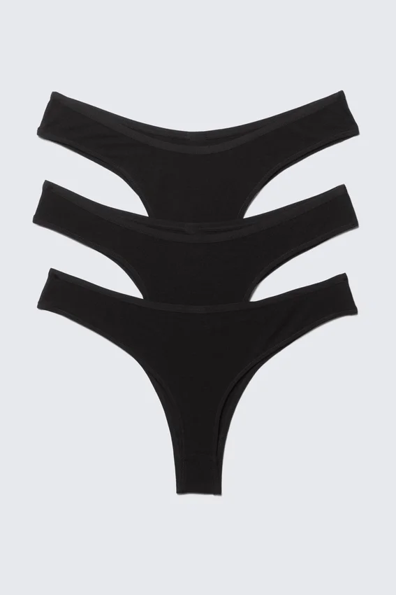 3er-Pack Inez Brazilian Cotton Slips – Schwarz 3er-Pack Inez Brazilian Cotton Slips – Schwarz