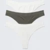 3er-Pack nahtlose Tangas – Weiß/Khaki-Grün 3er-Pack nahtlose Tangas – Weiß/Khaki-Grün