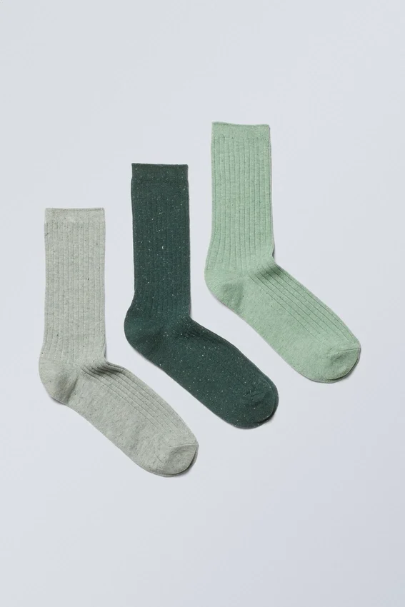 3er-Pack Rippensocken mit Noppen – Grün 3er-Pack Rippensocken mit Noppen – Grün