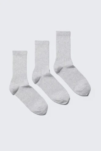 3er-Pack Socken – Grau meliert