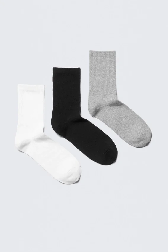 3er-Pack Socken – Schwarz/Weiß/Grau 3er-Pack Socken – Schwarz/Weiß/Grau