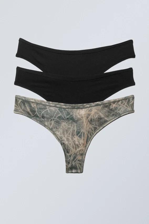 3er-Pack Soul Soft Tangas – Schwarz & Scribble 3er-Pack Soul Soft Tangas – Schwarz & Scribble