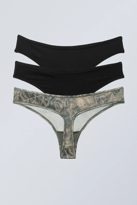 3er-Pack Soul Soft Tangas – Schwarz & Scribble 3er-Pack Soul Soft Tangas – Schwarz & Scribble