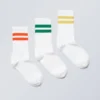 3er-Pack Sport-Socken mit Streifen – Gelb, Grün, Rot 3er-Pack Sport-Socken mit Streifen – Gelb, Grün, Rot