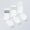 3er-Pack Sport-Socken mit Streifen – Salbeigrün 3er-Pack Sport-Socken mit Streifen – Salbeigrün