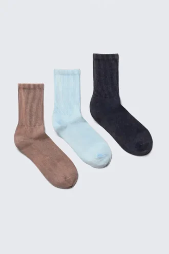 3er-Pack Sportsocken – Rostrot/Hellblau/Dunkelblau