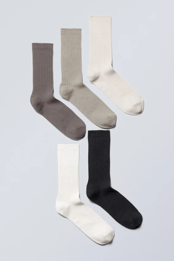 5er-Pack Rippensocken – Beige-Mix 5er-Pack Rippensocken – Beige-Mix