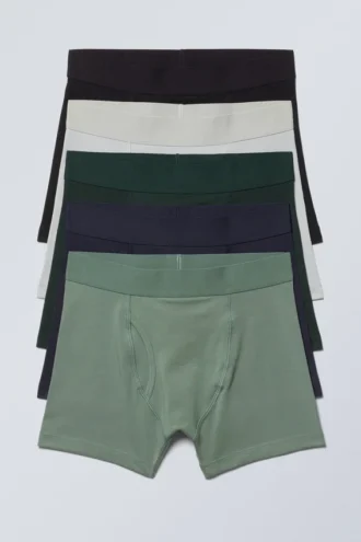 5er-Pack Slips – Grün, Blau, Creme, Schwarz