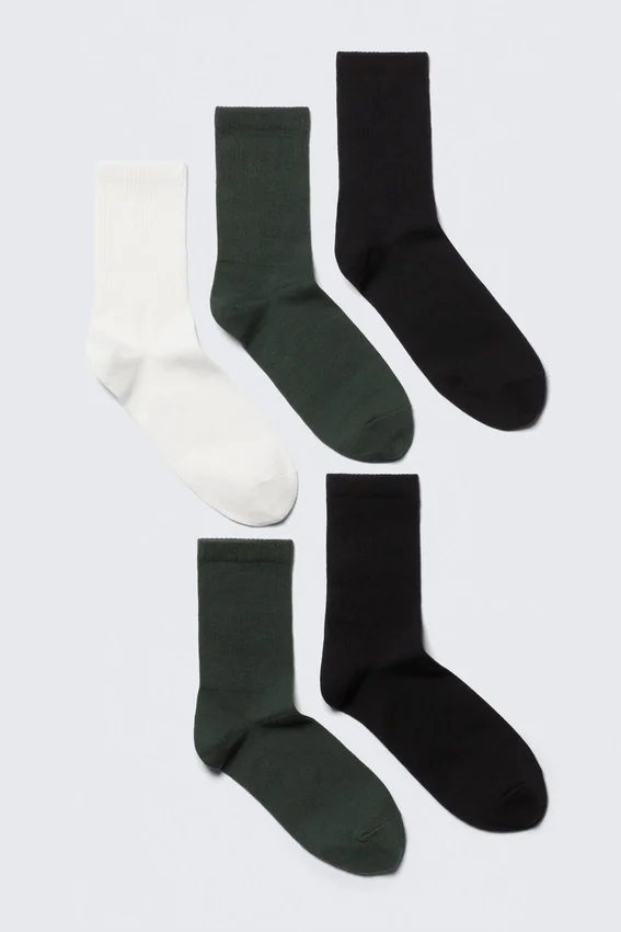 5er-Pack Socken – Dunkelgrün gemischt 5er-Pack Socken – Dunkelgrün gemischt