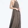 A-Linien-Kleid mit Wasserfallausschnitt – Dark Mole